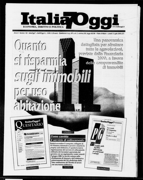 Italia oggi : quotidiano di economia finanza e politica